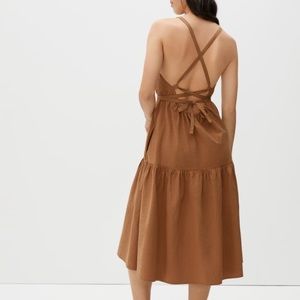 Women’s Everlane brown midi Pinafore cotton summer dress